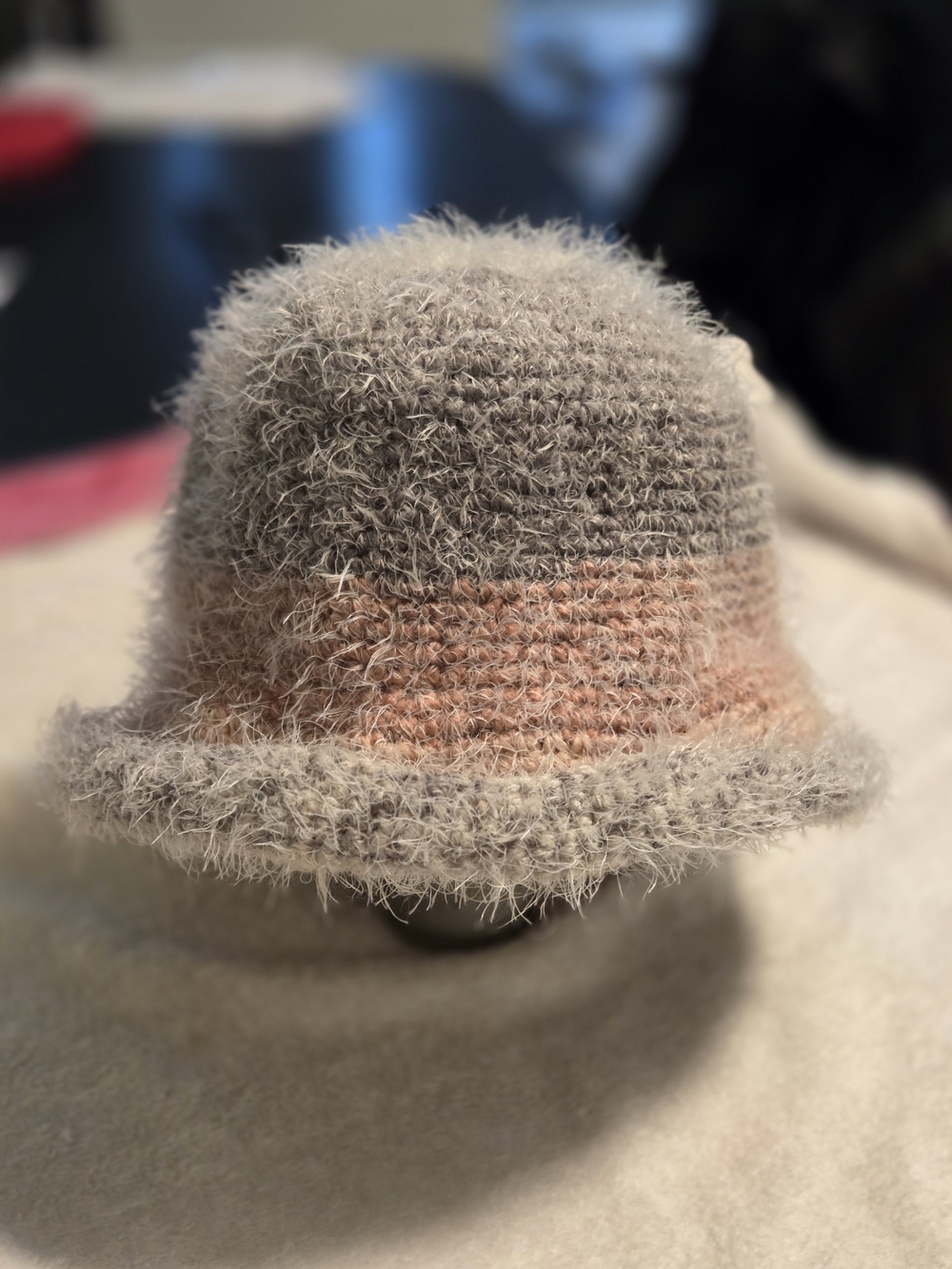 RVP Originals ClocheY2K Fuzzy Crochet Bucket Hat – Handcrafted Eyelash Yarn